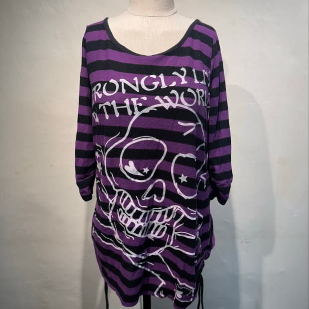 QT Skull punk Lace up t-shirt