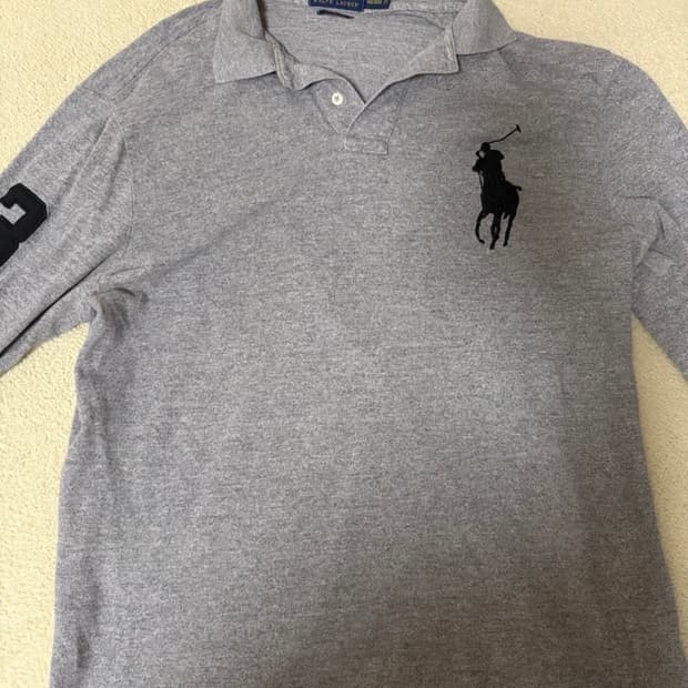 정품 폴로랄프로렌 빅포니 그레이 카라 슬리브 L사이즈