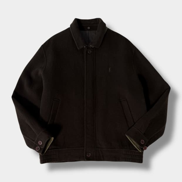 입생로랑 90‘s 키키브라운 울 블루종 자켓