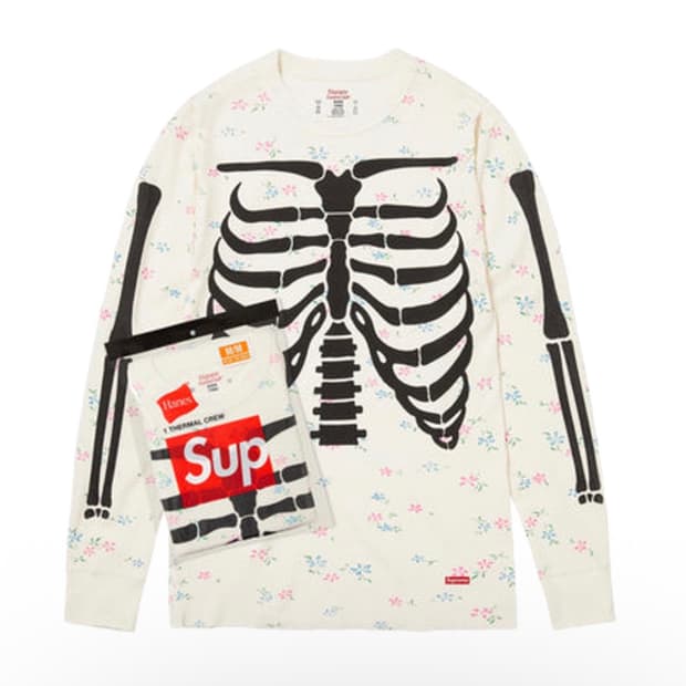 슈프림 헤인즈 본즈 플로럴 L