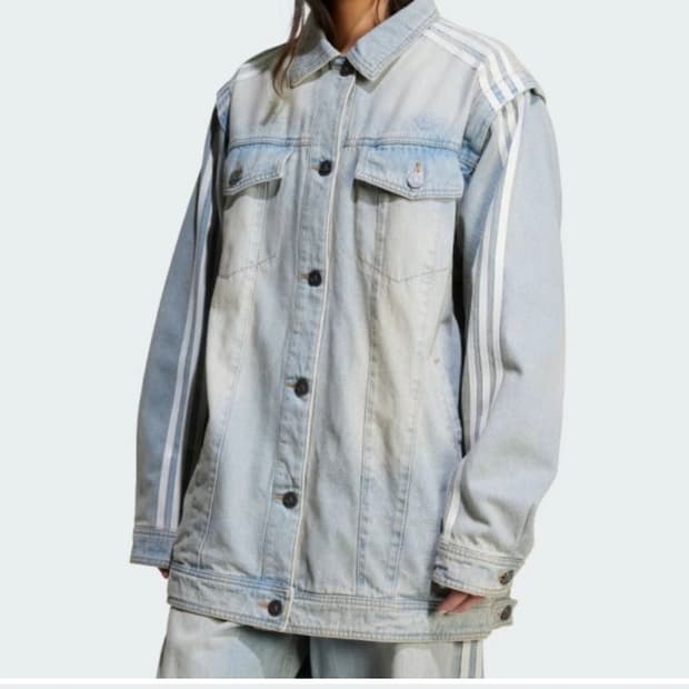 아디다스  투인원 데님 셔츠 자켓 블루 m사이즈 /us