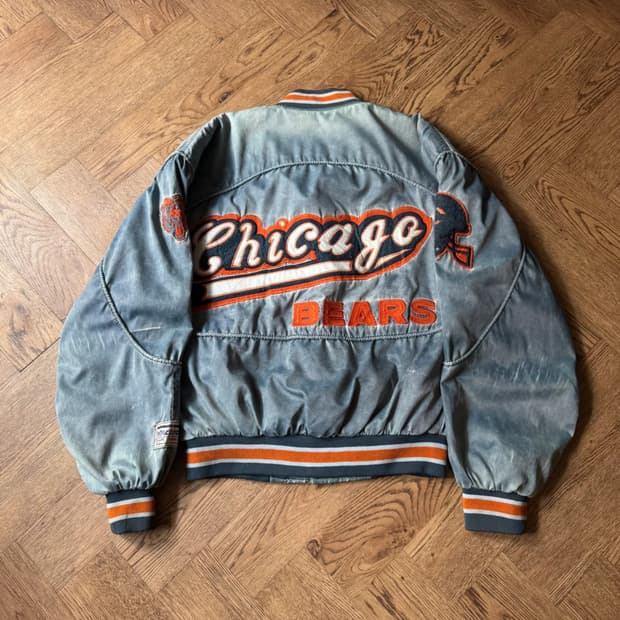 [L]90's NFL 시카고 베어스 빈티지 페이딩 바시티 자캣
