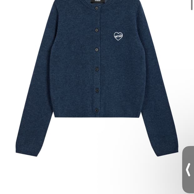 Emis W) HEART KNIT CARDIGAN-NAVY