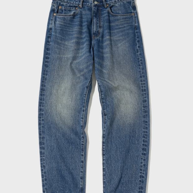 TAPERED LOOSE FIT DENIM PANTS - L.BLUE