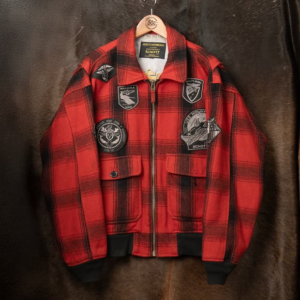 [120] Schott 버팔로체크 울 G-1 플라이트 자켓 