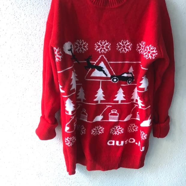 크리스마트 레드 니트 (원피스)