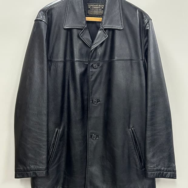 90s 지오다노 진스 레더 카 코트