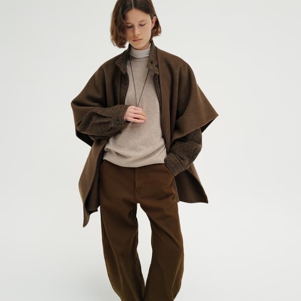 모노하 Cotton curve pants 브라운 1