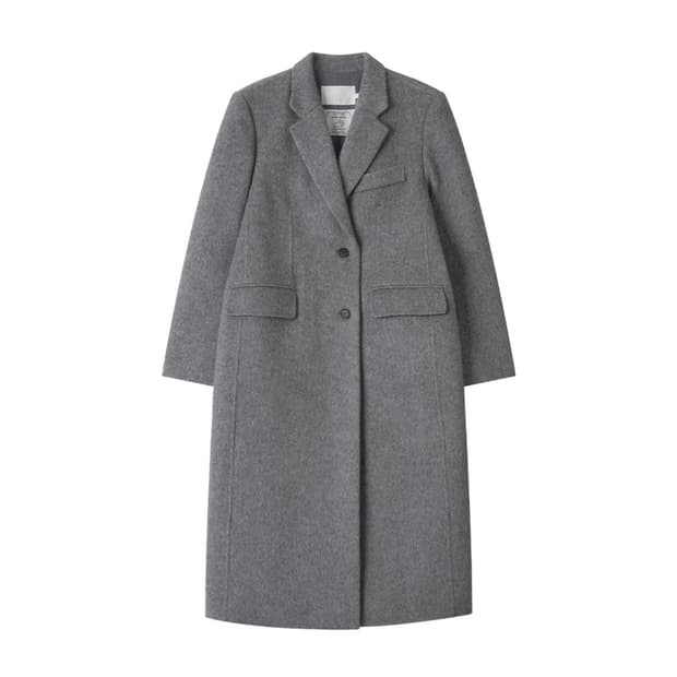 [S]드로우핏 래빗 앙고라 울 핸드메이드 싱글 롱 코트