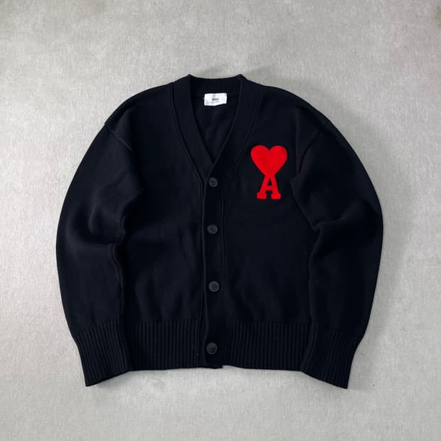 100 아미 하트 빅로고 가디건