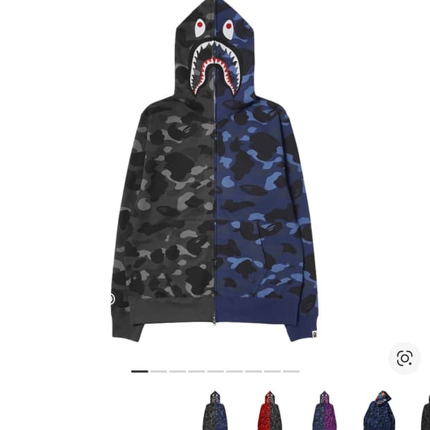 베이프 샤크 후드집업 블랙네이비 L사이즈