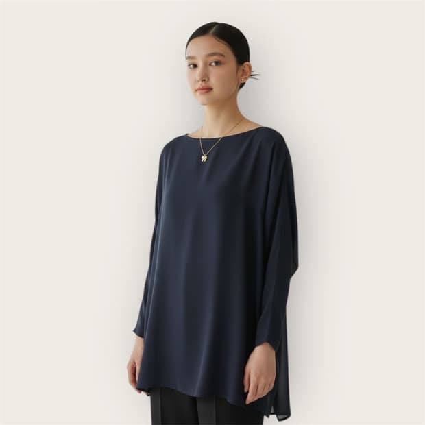 42/ 요지야마모토 실크 슬리브 긴팔