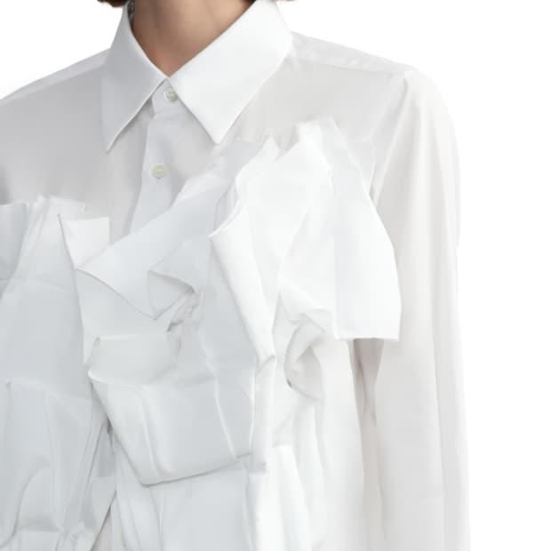 새상품 꼼데가르송 프릴 패치워크 셔츠드레스 S