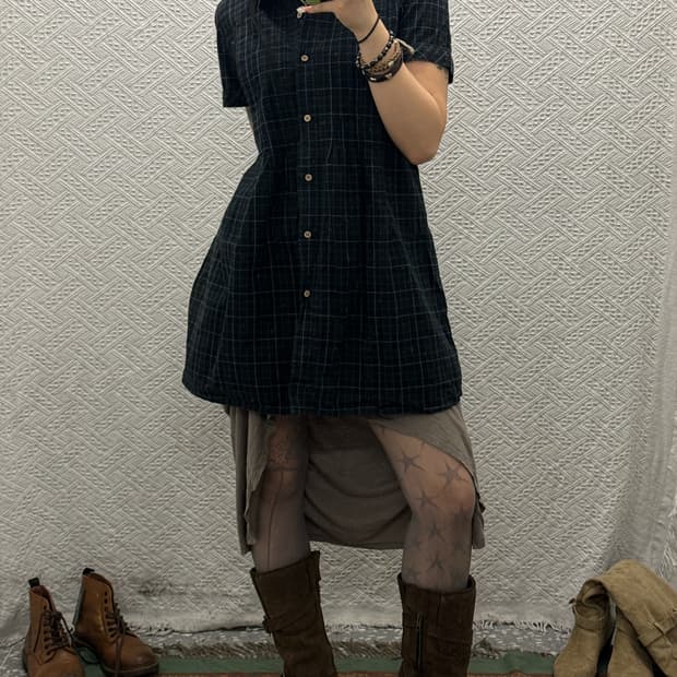 빈티지 러블리 캐주얼 모리 아방핏 체크 원피스 K0081