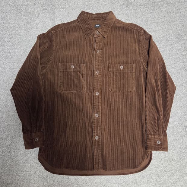 Uniqlo 유니클로 코듀로이 브라운셔츠 L(100)