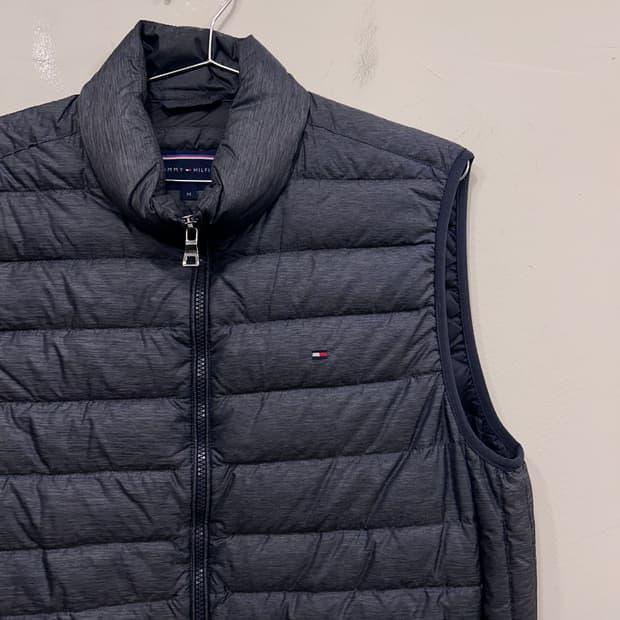 타미힐피거 프리미엄 덕다운 퀼티드 누빔 패딩조끼