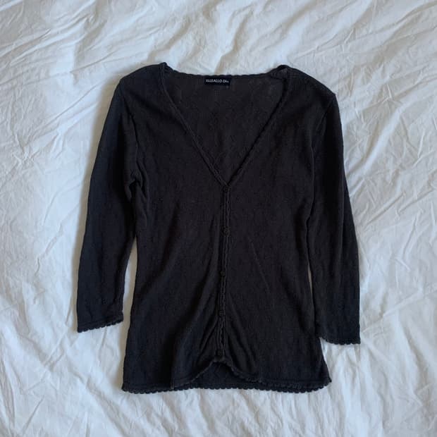 브라운 레이스 가디건