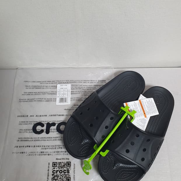 크록스 바야2 슬라이드 블랙 280mm 새상품 슬리퍼