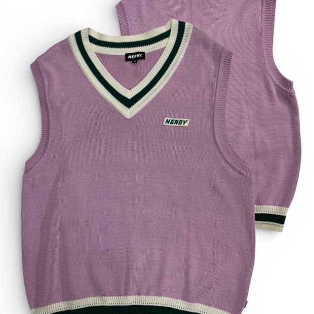 nerdy v넥 니트 베스트 조끼 M
