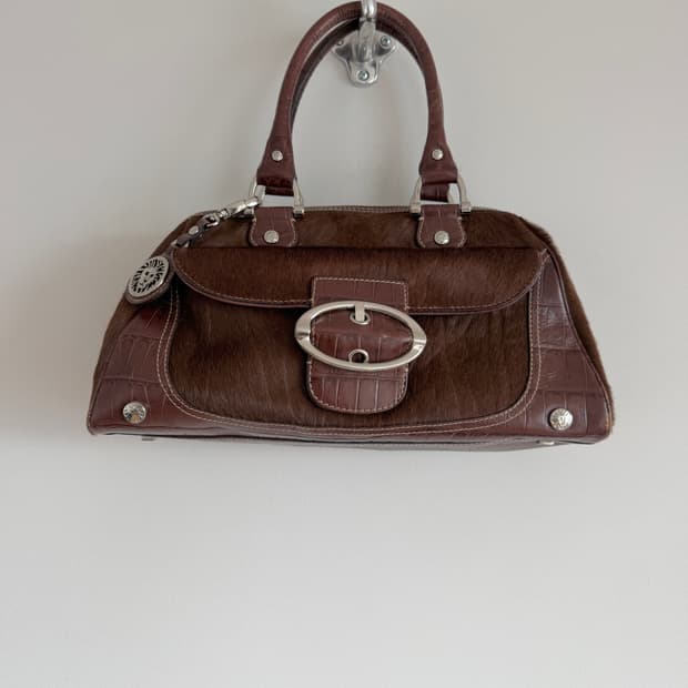 앤클라인(Anne Klein) Y2K 레더&송치 토트백