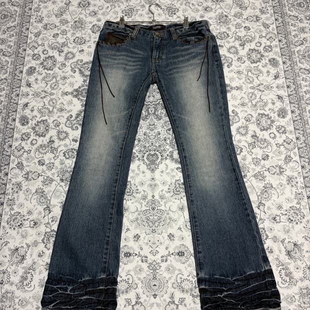 lowbox tassel detail denim pants