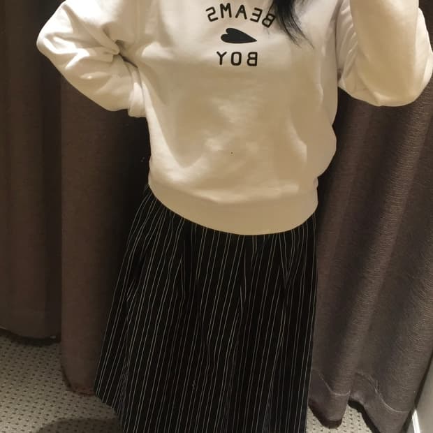 스트라이프 빈티지 스커트