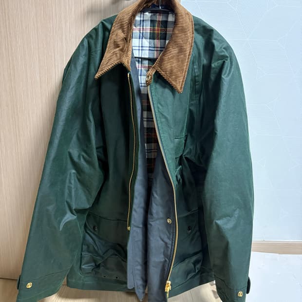 드레익스 그린 왁스 커버올 자켓