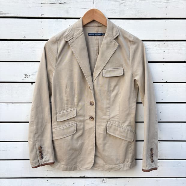 Polo 폴로 코튼 가죽 블레이저 자켓