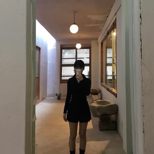 무신사 우먼즈 레이어드 미니 스코츠 [블랙]