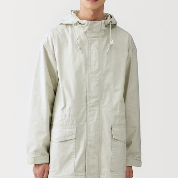 무인양품 라보 코튼 라이트 캔버스 후드 블루종