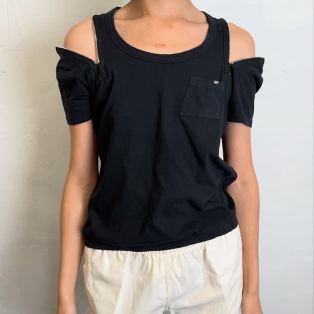 Prada sports shoulder zip t-shirts