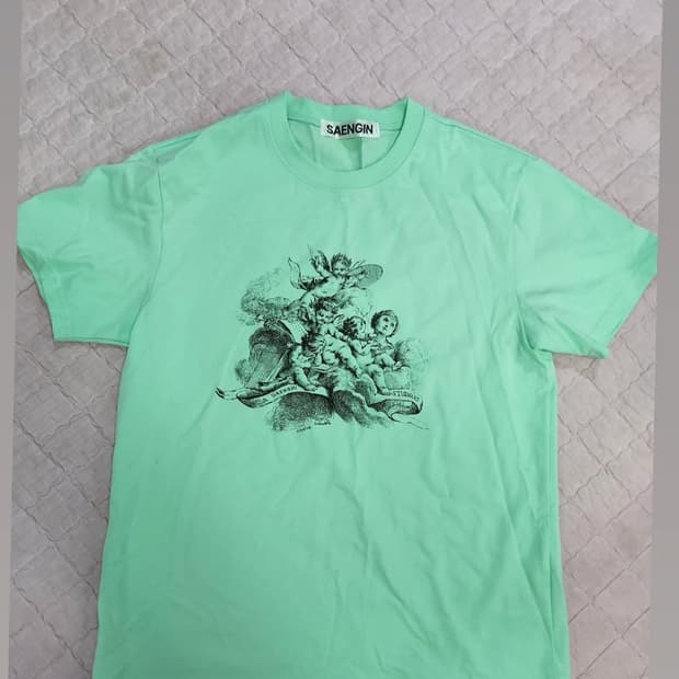 생긴스튜디오 민트반팔 