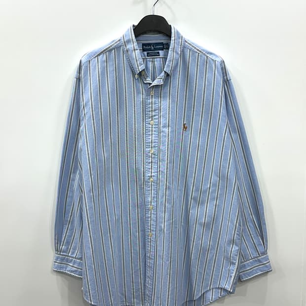 폴로 랄프로렌 버튼다운 스트라이프 셔츠 미국판 M