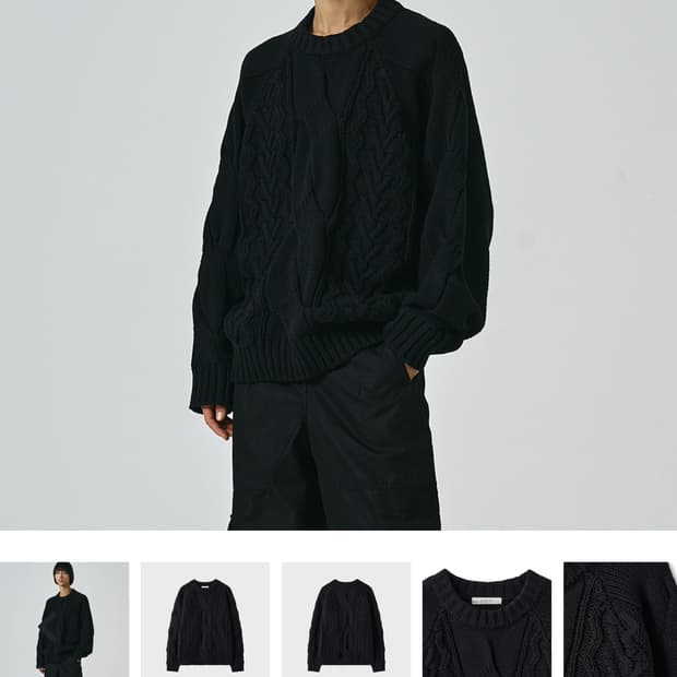 노이어 헤비 케이블 오버핏 스웨터 F