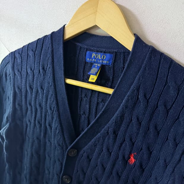 폴로 랄프로렌 케이블 꽈배기 가디건 보이즈 L (여성 55정도)