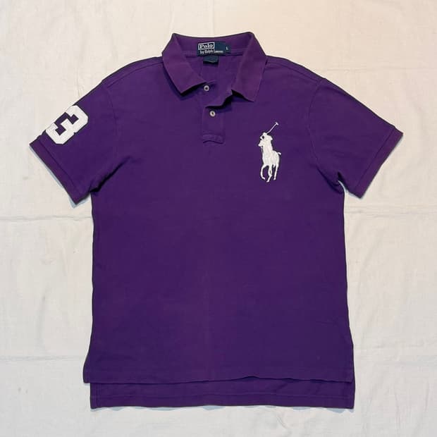 폴로 랄프로렌 빅포니 치프키프 카라티 퍼플 화이트