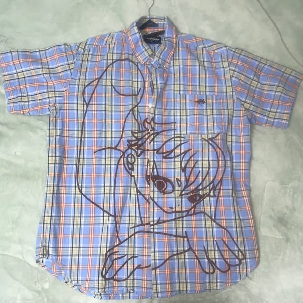 나이스고스트클럽 angel check big big half shirt