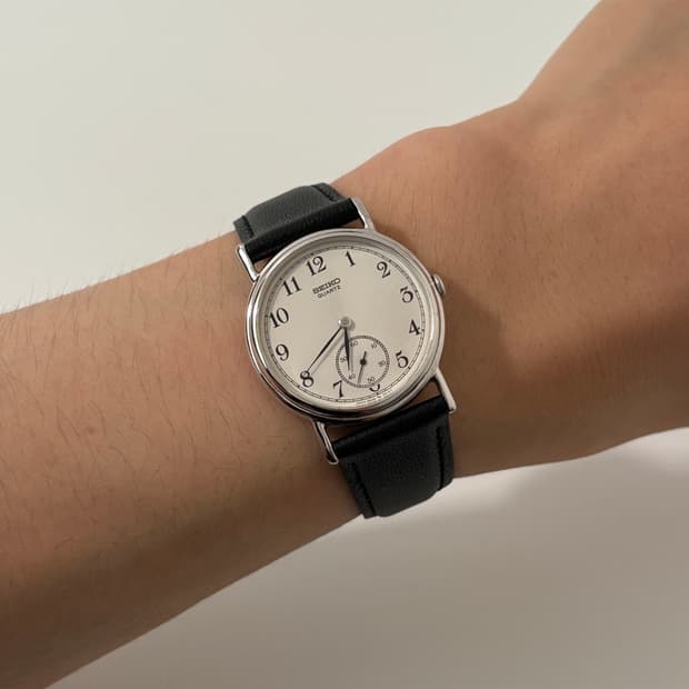 80s chariot small seconds silver quartz