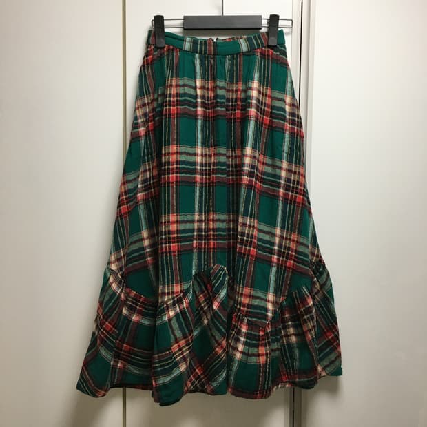 일본 빈티지 롱스커트 체크스커트 모리걸