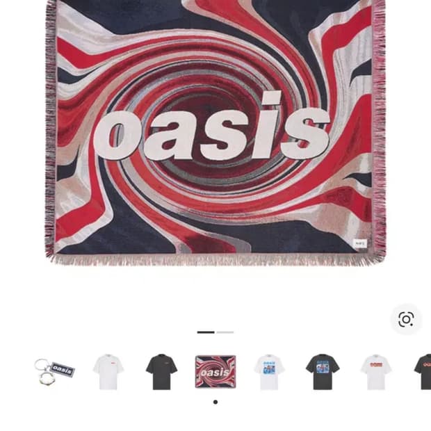 노이스X오아시스 유니온잭 블랭킷 믹스/탬버린 키링 실버 태피스트리러그영국