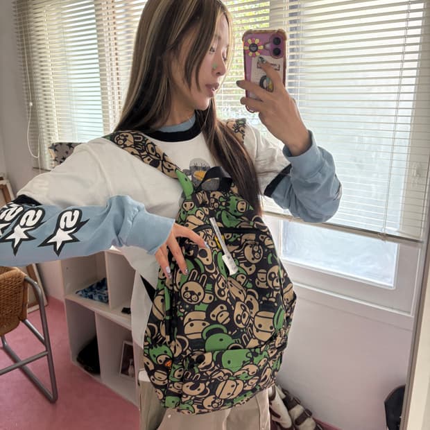 베이프 올패턴 백팩