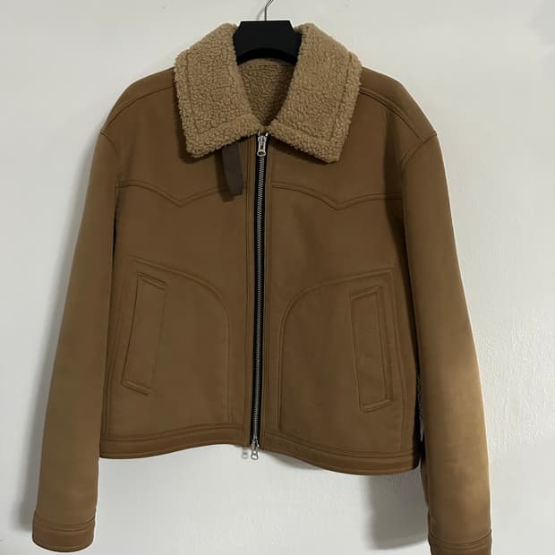 남성 스웨이드 트러커 무스탕  L사이즈 카멜