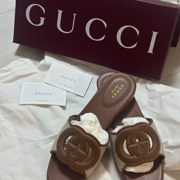 구찌 인터로킹 슬리퍼