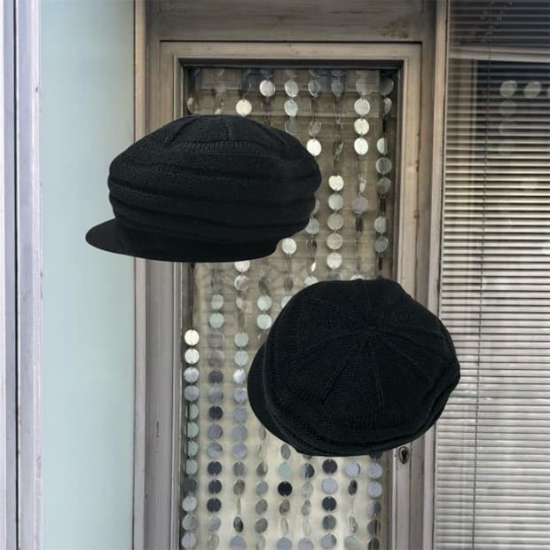 vintage black knit cap