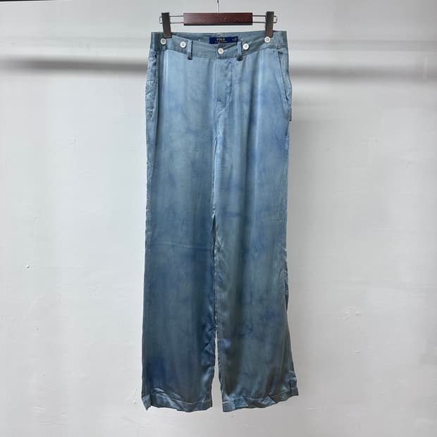 POLO 폴로 랄프로렌 블루 실크 100% 와이드팬츠 0사이즈 J33