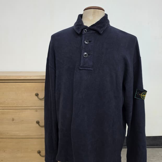 98AW 스톤 아일랜드 그린 엣지 네이비 버튼업