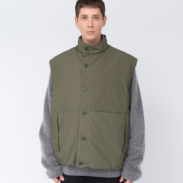 나나미카 Nanamica 인슐레이션 패딩 베스트 자켓 조끼 카키 그린 L