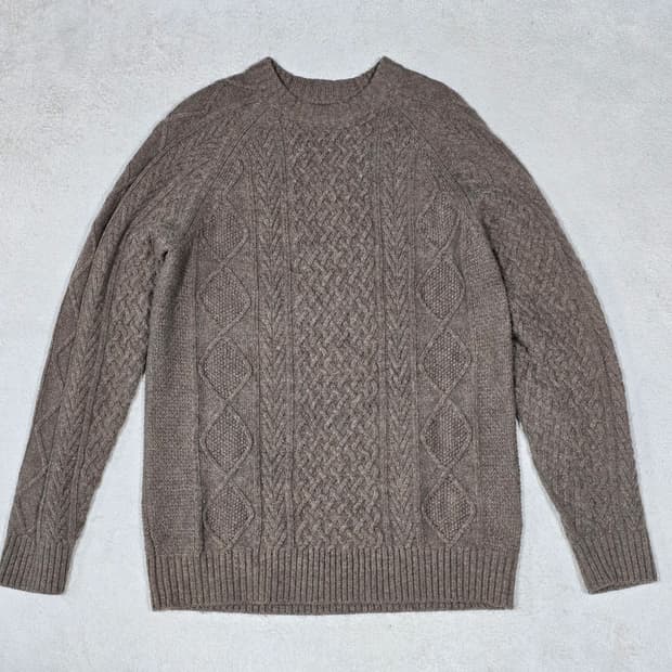 Beams 빔즈 케이블 브라운 니트 스웨터 M사이즈