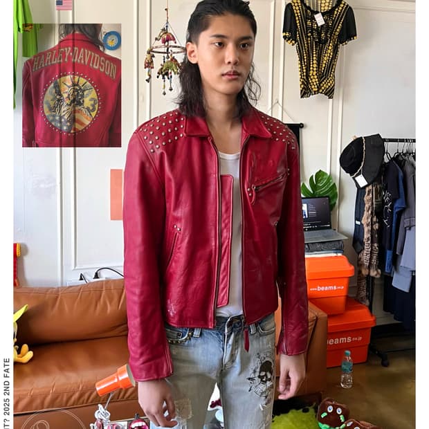 90s Harley Davidson Studs Leather Jacket