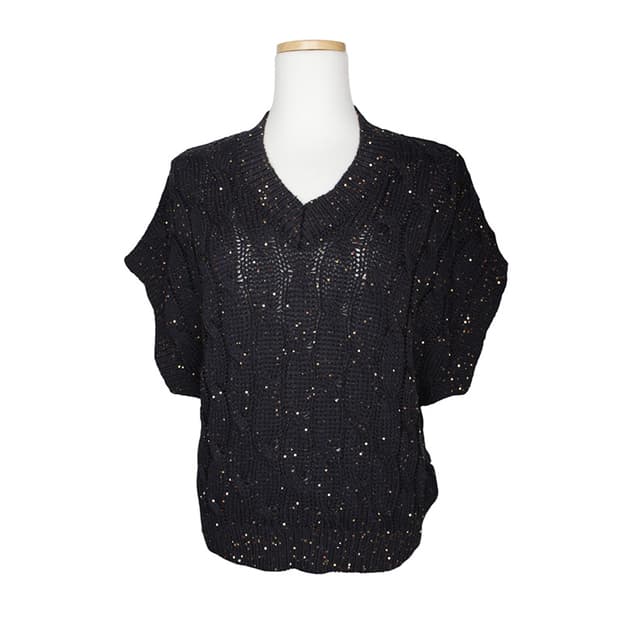 브루넬로 쿠치넬리 블랙 시퀸 니트 베스트 55, 66